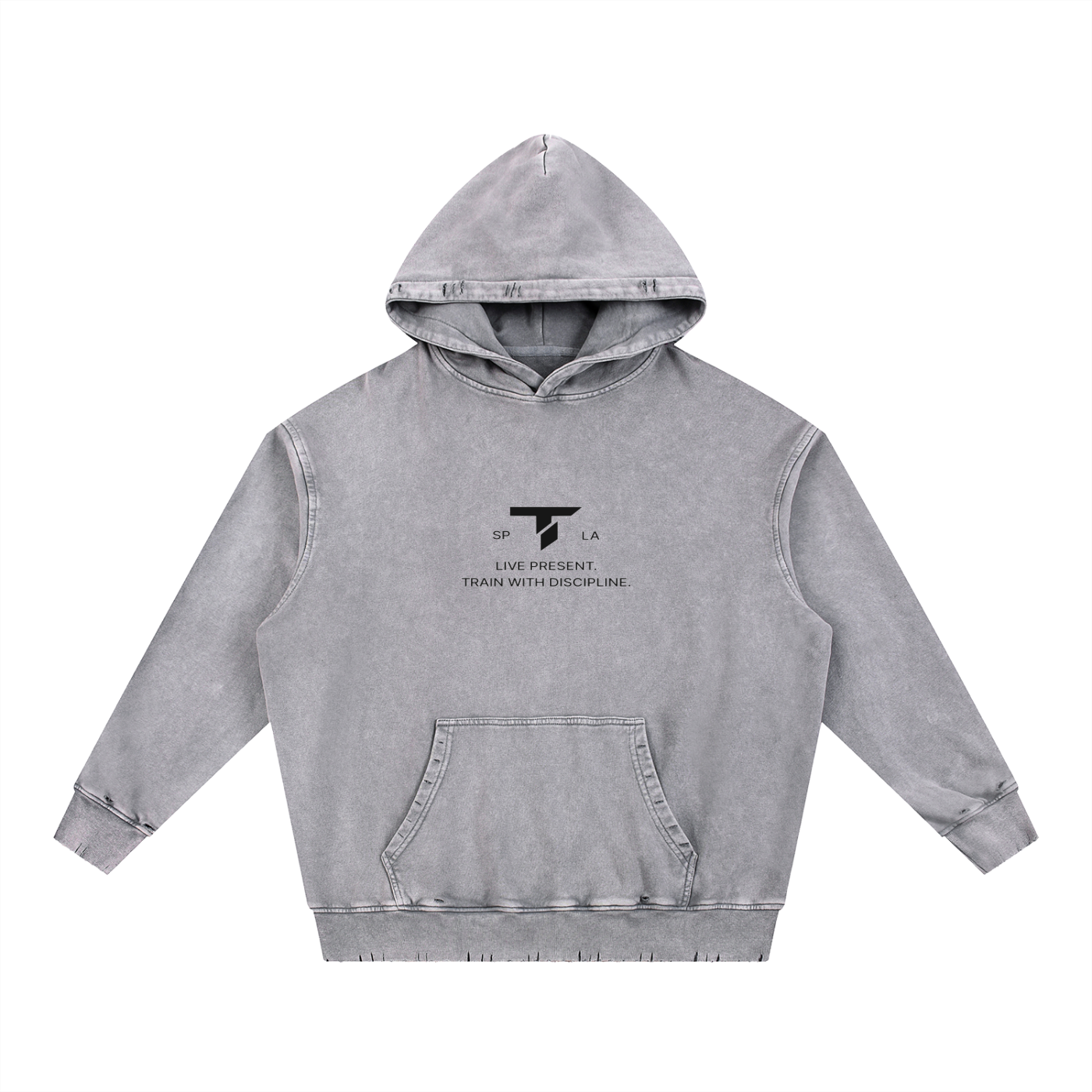 Snow Wash Hand-Frayed Heavyweight  Hoodie